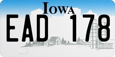 IA license plate EAD178