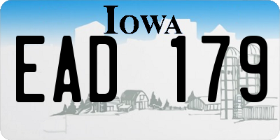 IA license plate EAD179