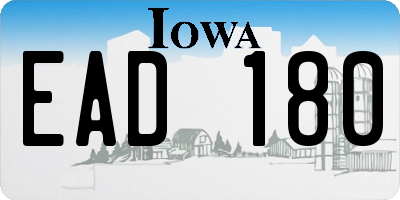 IA license plate EAD180