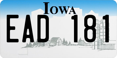 IA license plate EAD181