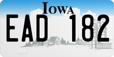 IA license plate EAD182