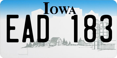 IA license plate EAD183