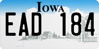 IA license plate EAD184