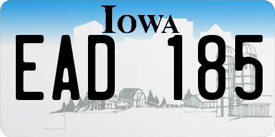 IA license plate EAD185