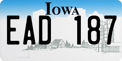 IA license plate EAD187