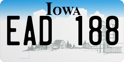 IA license plate EAD188