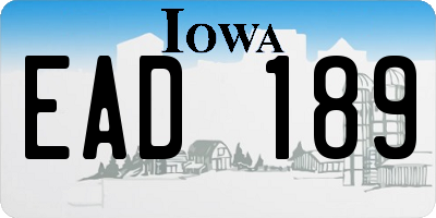 IA license plate EAD189