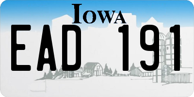 IA license plate EAD191