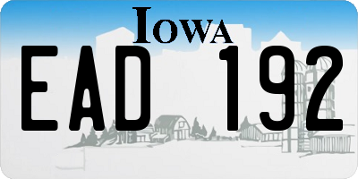 IA license plate EAD192