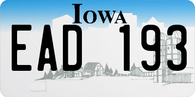 IA license plate EAD193