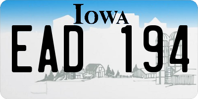 IA license plate EAD194