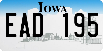 IA license plate EAD195