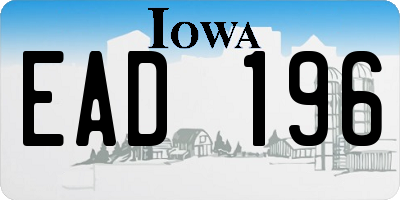 IA license plate EAD196