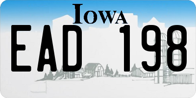 IA license plate EAD198