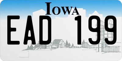 IA license plate EAD199