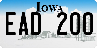 IA license plate EAD200