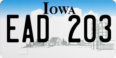 IA license plate EAD203