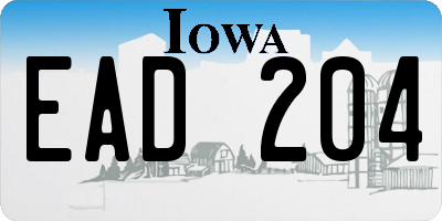 IA license plate EAD204