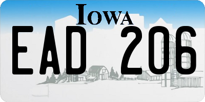 IA license plate EAD206