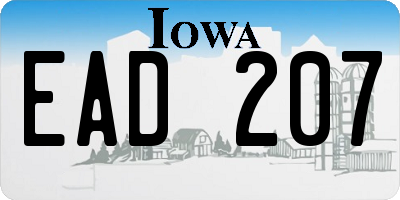 IA license plate EAD207