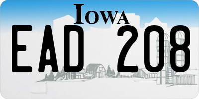 IA license plate EAD208