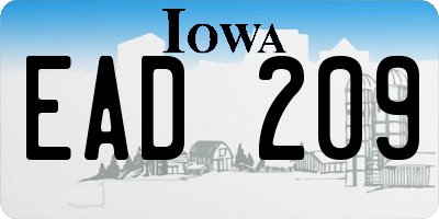 IA license plate EAD209