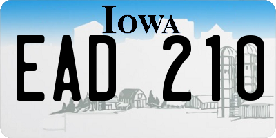 IA license plate EAD210