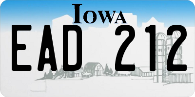 IA license plate EAD212