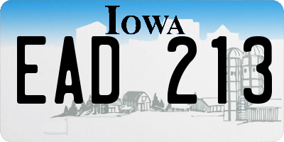 IA license plate EAD213