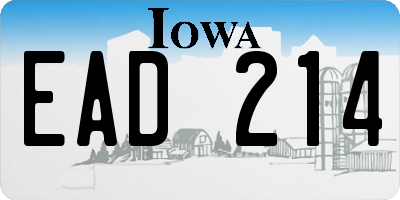 IA license plate EAD214