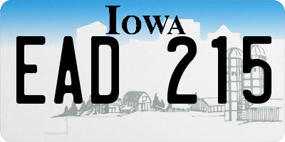 IA license plate EAD215