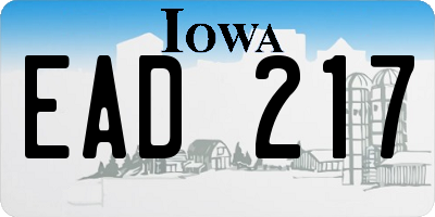 IA license plate EAD217