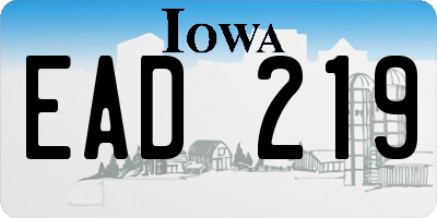 IA license plate EAD219