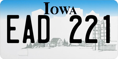 IA license plate EAD221