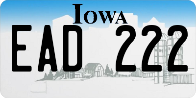 IA license plate EAD222