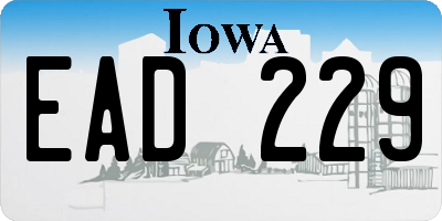 IA license plate EAD229