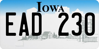 IA license plate EAD230