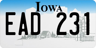 IA license plate EAD231