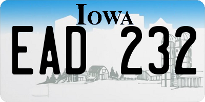 IA license plate EAD232