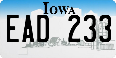 IA license plate EAD233
