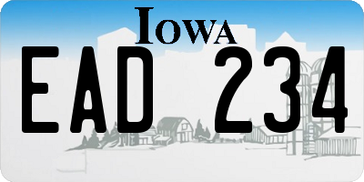 IA license plate EAD234