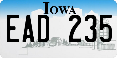 IA license plate EAD235