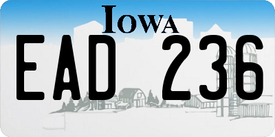 IA license plate EAD236