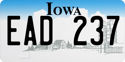 IA license plate EAD237