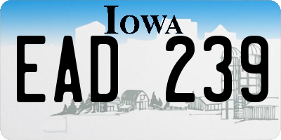 IA license plate EAD239