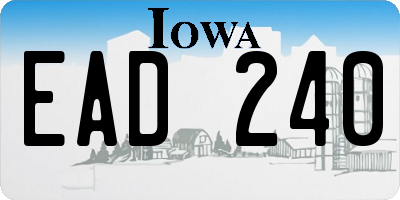 IA license plate EAD240