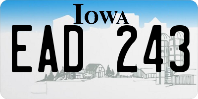 IA license plate EAD243