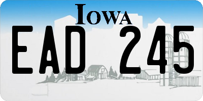 IA license plate EAD245