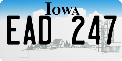 IA license plate EAD247