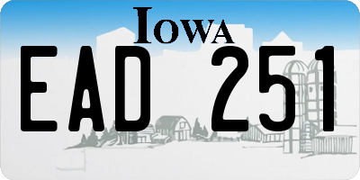 IA license plate EAD251